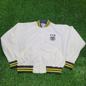 Vintage 80s Military Ringer Bomber Jacket 2XL 27x25 White